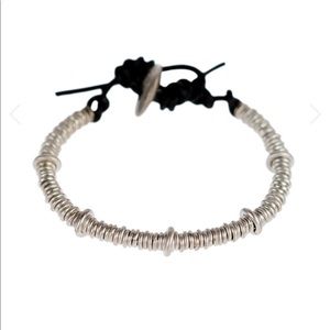 Me&Ro Sterling Silver Jump ring Leather Bracelet